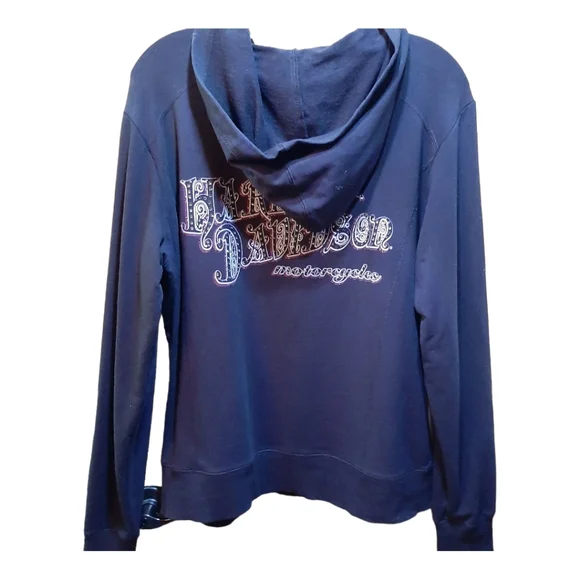 Harley Davidson womens 1/4 zip long sleeve sweatshirt with kangaroo pocket XL - Picture 2 of 7
